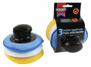 Kent 3 Polish Applicator Pads with Handle